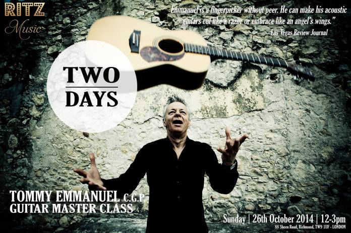 2Days, Countdown to Tommy Emmanuel Master Class in London, hosted by Ritz Music. Designed by Cristina Schek